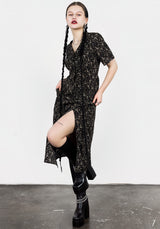 Gardenia Print Button Down Midaxi Dress