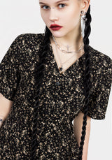 Gardenia Print Button Down Midaxi Dress