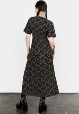 Gardenia Print Button Down Midaxi Dress