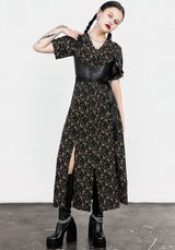 Gardenia Print Button Down Midaxi Dress