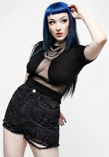 Rampage Mesh Insert High Neck Top