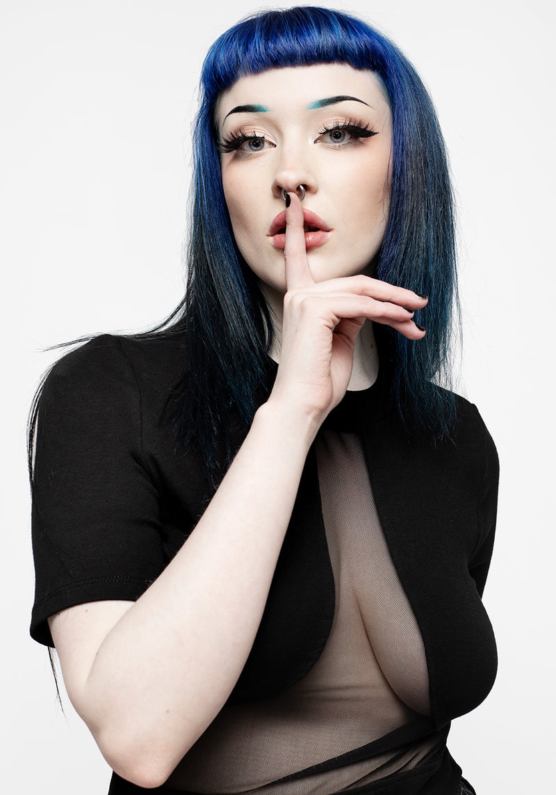 Rampage Mesh Insert High Neck Top