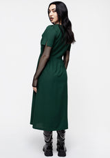 Realm Button Down Midi Dress - Sycamore Green