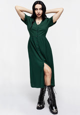 Realm Button Down Midi Dress - Sycamore Green
