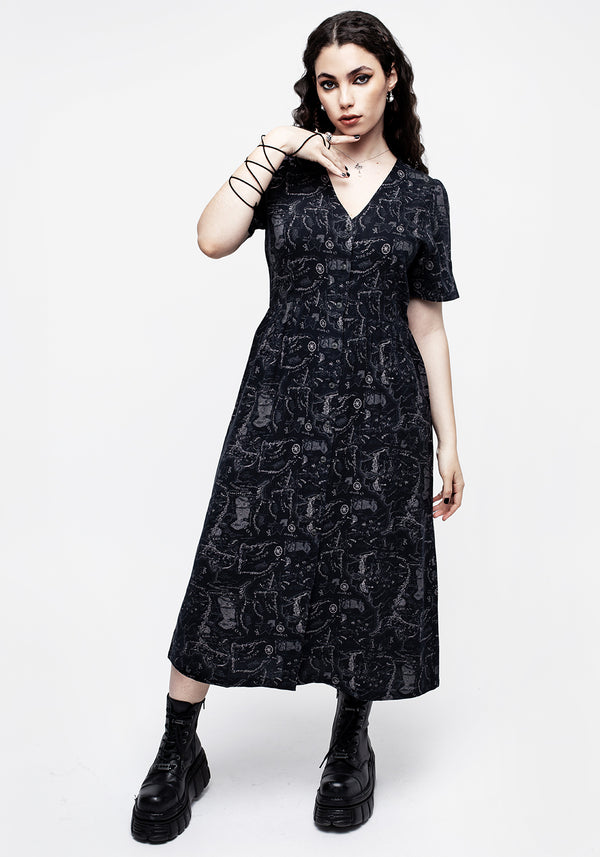Realm Button Down Midi Dress