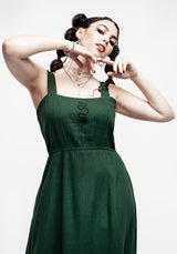 Basilisk Green Linen Blend Midaxi Dress