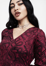 Ophidia Snakes Print Mini Dress - Red