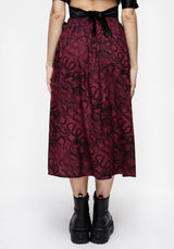 Ophidia Snakes Print Wrap Skirt - Red