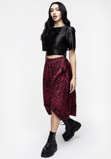 Ophidia Snakes Print Wrap Skirt - Red