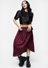 Ophidia Snakes Print Wrap Skirt - Red