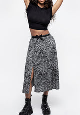 Ophidia Snakes Print Midi Skirt - Grey