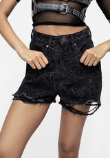 Venom Relaxed Distressed Denim Shorts
