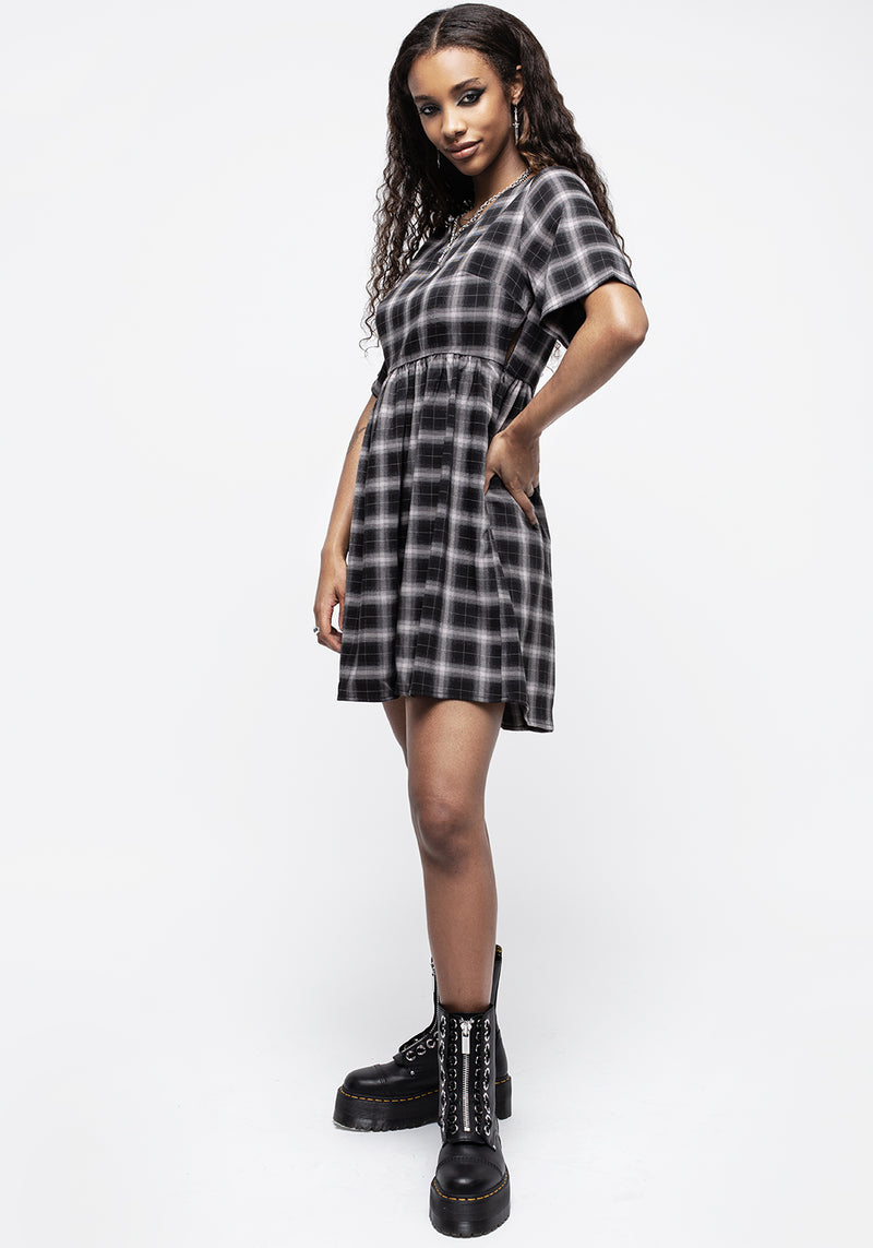 Billie Check Mini Smock Dress