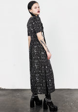 Stellaluna V Neck Button Short Sleeve Midaxi Dress