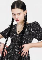 Stellaluna V Neck Button Short Sleeve Midaxi Dress