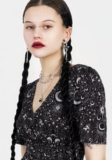 Stellaluna V Neck Button Short Sleeve Midaxi Dress