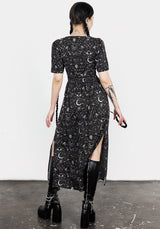 Stellaluna V Neck Button Short Sleeve Midaxi Dress