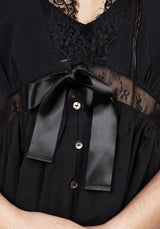 Mortuary Lace Button Up Midi Dress