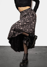 Mycophile Mushroom Print Midaxi Wrap Skirt