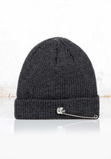 Skull Pin Knit Beanie