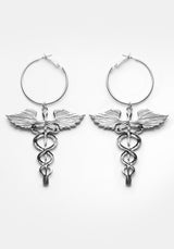 CADUCEUS HOOP EARRINGS