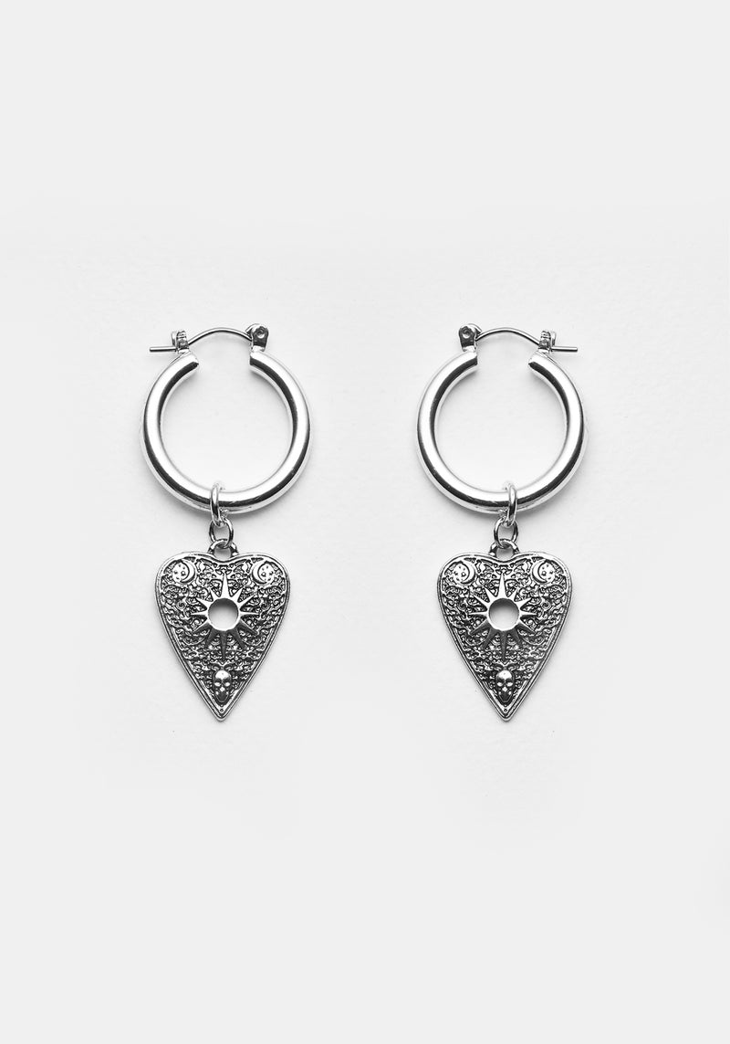 OUIJA PLANCHETTE HOOP EARRINGS