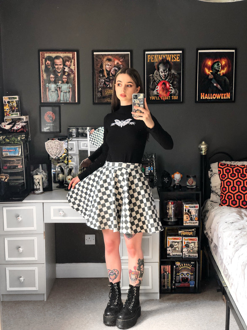 Nitro Checkerboard Skater Full Circle Skirt