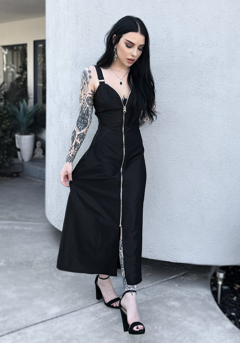 Vengeance Zipped Slip Midaxi Dress